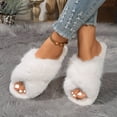 thumbnail image 6 of WOYY Women's Slippers Solid Crisscross Open Toe Slippers Thick Sole Home Shoes, 6 of 8