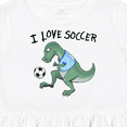 thumbnail image 4 of Inktastic I Love Soccer-dinosaur in Blue Girls Toddler Dress, 4 of 5