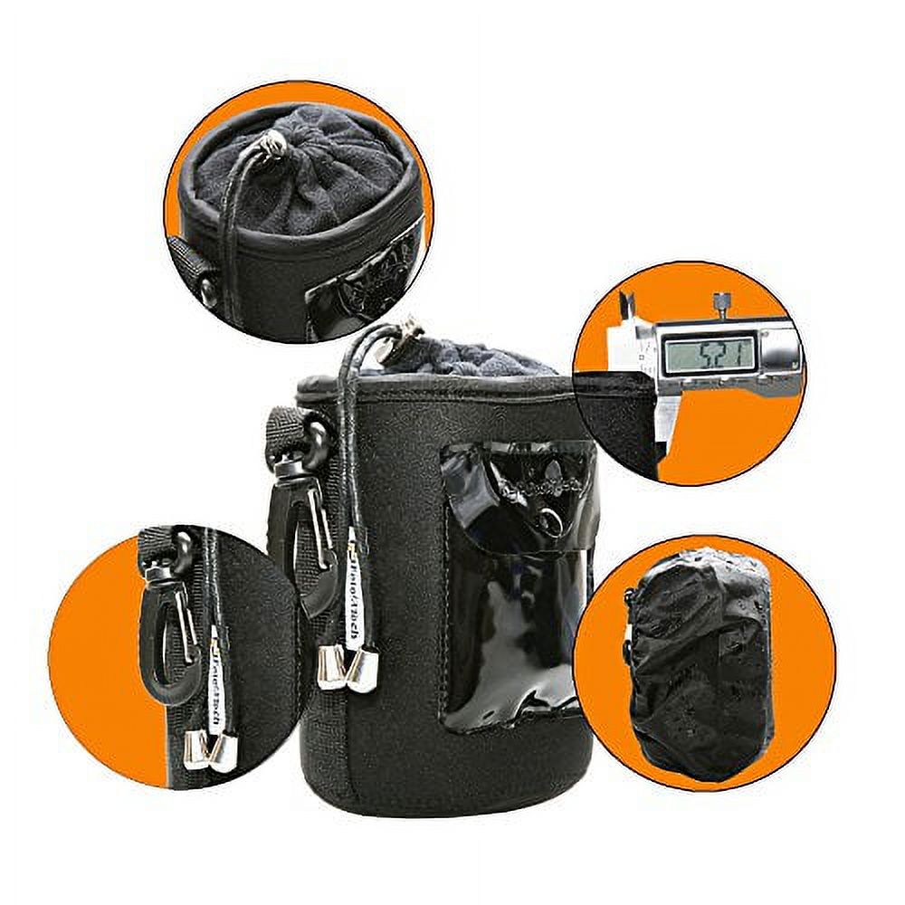 Foto&Tech 3 Pieces 5MM EXTRA THICK WATERPROOF Rain Cover Neoprene Lens and Flannel Collar Lens Bag with Adjustable Drawstring & Swivel Clip for Canon Nikon Sony Olympus Cameras (Small,Medium, Large) - image 3 of 4