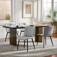 thumbnail image 4 of Modern Dining Chairs Set of 4, PU Leather Upholstered Kitchen Side Chairs with High Backrest, Heavy Duty, Cushions & Durable Metal Legs with Adjustable Feet for Kitchen, Dining Room,Restaurant,Grey, 4 of 7