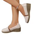 thumbnail image 5 of Willtoo Women's Platform Wedge Heel Mary Jane Shoes Elegant Round Toe Slip On Dress Work Shoes with Arch Support Non-Slip Comfortable Loafers Business Office Daily Wear Heels Shoes, 5 of 5