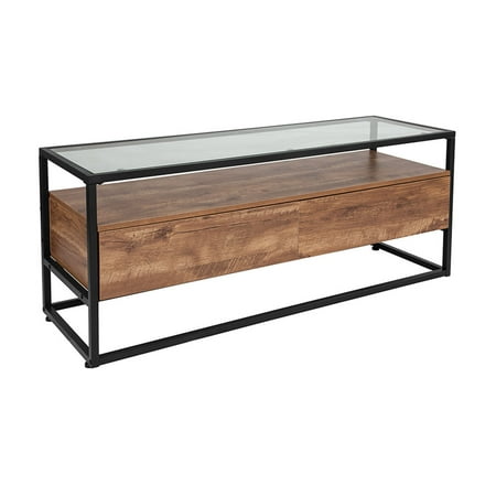 Offex Ultra Modern Glass Coffee Table With Wooden Storage Offex Ultra Modern Glass Coffee Table