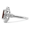 thumbnail image 4 of Sterling Silver Rhodium-plated Dark Red Marquise CZ Ring, 4 of 6