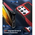 thumbnail image 5 of for Samsung S21 Ultra Case 5G, Galaxy S21 Ultra Phone Case, Shockproof Heavy Duty Dual Layer Protective Hard PC Textured Back & Soft Bumper Case for Samsung S21 Ultra G998U, Red, 5 of 14