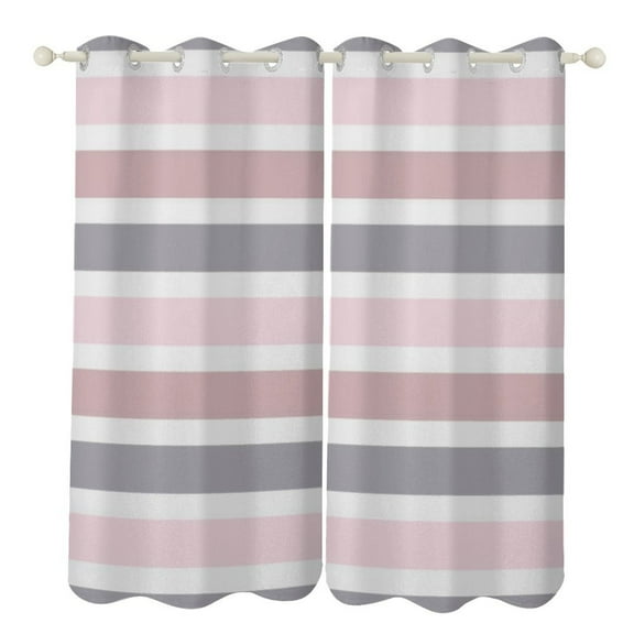 Colorful Stripes Blackout Window Curtains for Bedroom Living Room Kicthen High Shading 2 Panels
