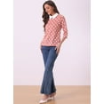 thumbnail image 3 of DARING DIVA Blouses 3/4 Sleeves Solid Tops L Coral, 3 of 6