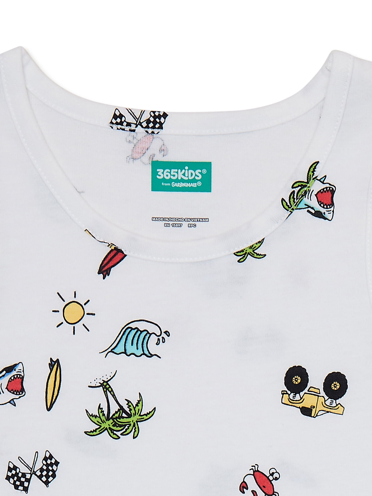 365 Kids from Garanimals Boys Shark Tank Top, 2-Pack, Sizes 4-10