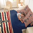 thumbnail image 4 of spefrowx Retro Striped Navy Anchor Full Size Bedding Sets for Kids, Marine Braided Cord Full Size Bed in a Bag, Navy Reversible, 7 Pieces, 4 of 6