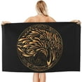 thumbnail image 2 of Odin's Crow Large Beach Towel - Plush Thick Cotton Pool Towel, Adult Beach Towels, 2 of 16