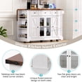 thumbnail image 3 of 53'' Farmhouse Kitchen Island with Two Tempered Glass Cabinet Doors, Kitchen Rolling Island with Power Outlet 5 Open Side Racks and 3 Drawers,Mobile Island Table for Kitchen, Dining Room,White, 3 of 7