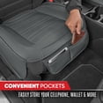 thumbnail image 4 of Fundas de asiento Motor Trend de piel sintética para coche, 2 unidades, color gris, 4 of 8
