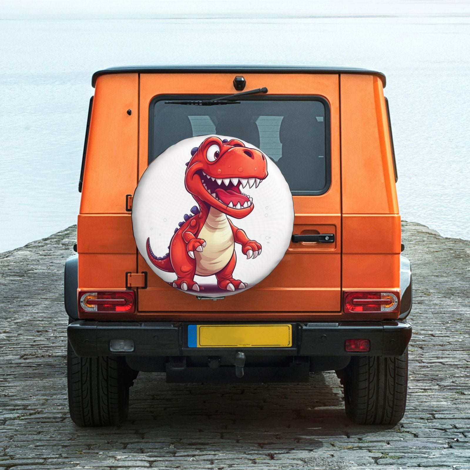 ZNDUO Cartoon Tyrannosaurus Pattern Spare Tire Cover, Universal Fit for