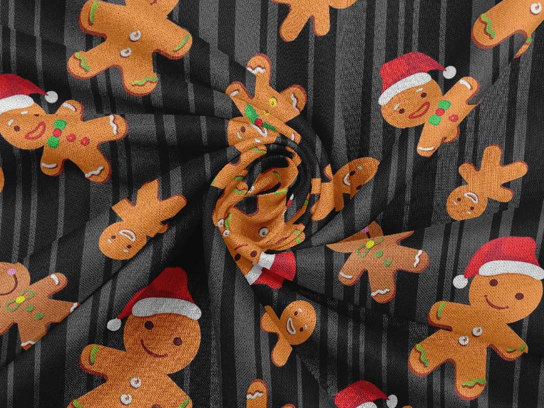 oneOone Rayon Black Fabric Christmas Quilting Supplies Print Sewing Fabric By The Yard 56 Inch Wide