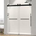 thumbnail image 2 of Clovis 76x72" Double Sliding Tempered Glass Shower Door in Matte Black/Clear, 2 of 5
