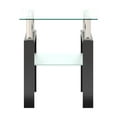 thumbnail image 3 of Glass Coffee Table, 2-TierGlass Top Accent Table With Storage Shelf, Modern Coffee Table For Small Spaces Living Room Bedroom, 3 of 9