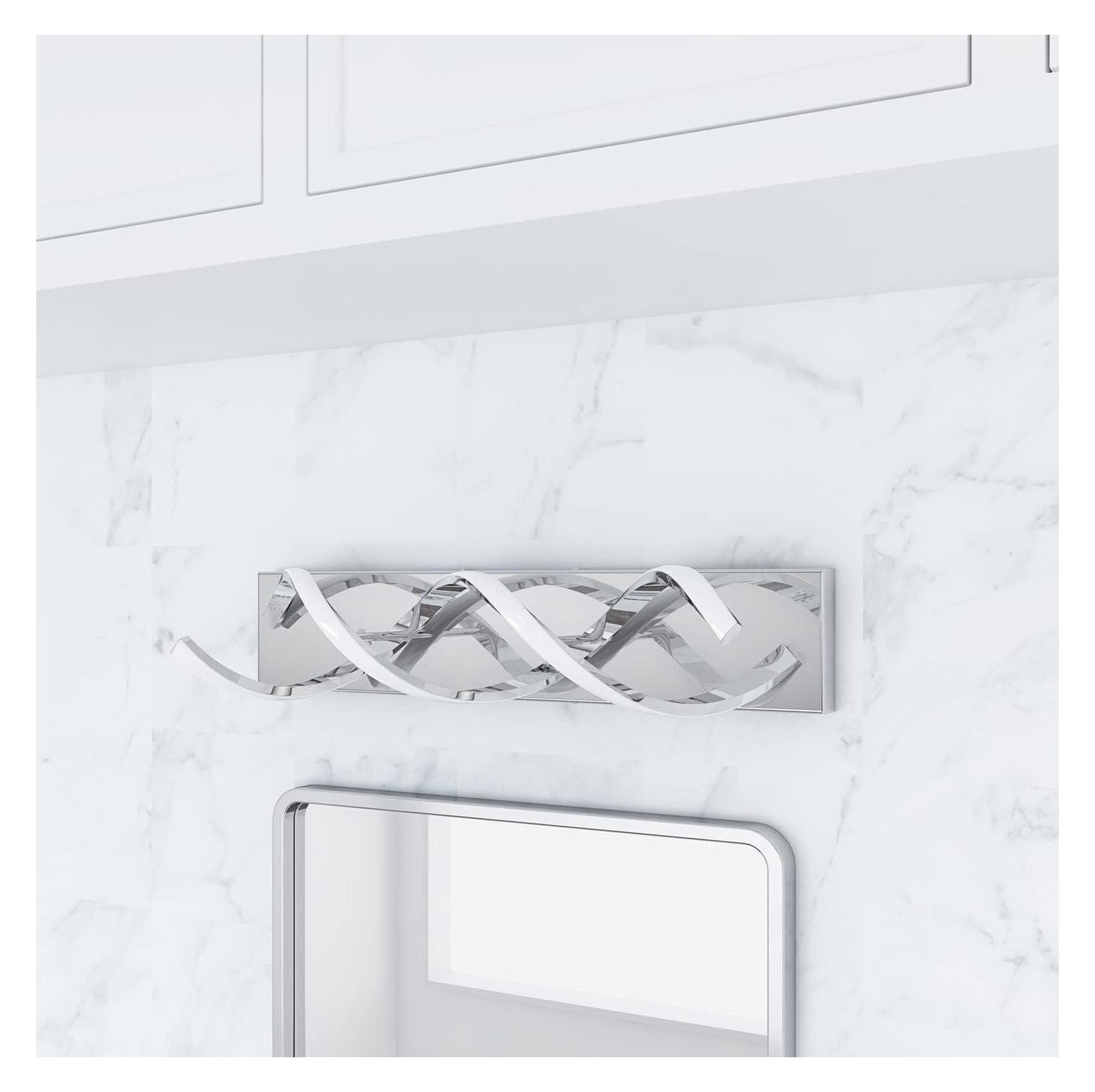 Modern LED Bathroom Vanity Lights, 1-Light Aluminium Stainless Steel Spiral Design Wall Lighting Fixture, Bathroom Sconces Wall Lighting for Living Room Entryway Bedroom Wall Sconce