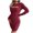 Wine, variant on Fesfesfes Women Sweater Fall And Winter Sexy Hollow Waist Bag Hip Knitted Sweater Dress Tops on