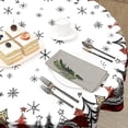 thumbnail image 5 of Christmas Round Tablecloth 60 Inch,Rustic Snow Xmas Pine Trees Buffalo Plaid Farmhouse Reusable Wipable Table Cover for Kitchen Party Picnic Dinner Winter Holiday Table Decor, 5 of 6