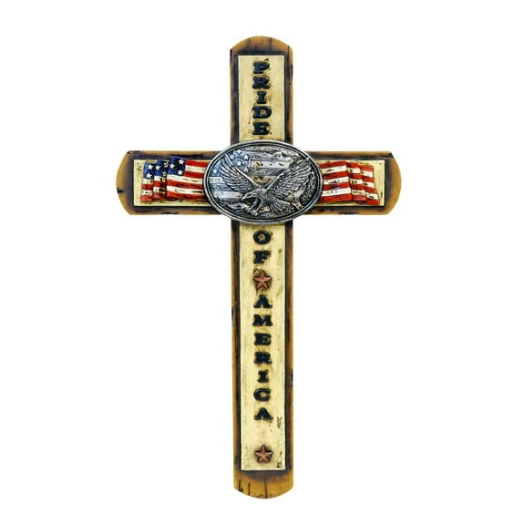 AR Country Store Pride of America Eagle & American Flag Wall Cross