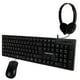 thumbnail image 2 of Kit Teclado+Mouse+Diadema para Oficina PERFECT CHOICE PC-201717, Negro, 1000 DPI, 2 of 11