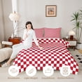 thumbnail image 3 of Manfei Modern Checkered Queen Comforter Set,Geometric Plaid Comforter Sets Queen,Dark Red White,Reversible,3 Pieces,1 Comforter and 2 Pillowcases,3 Pieces,1 Comforter and 2 Pillowcases, 3 of 7