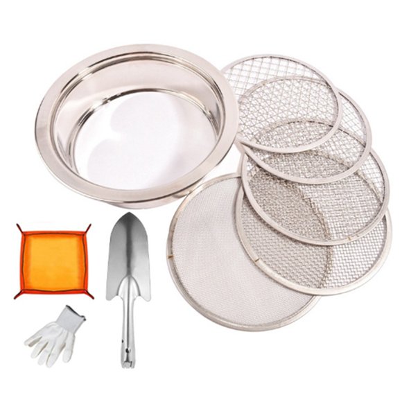 Soil Sifter for Rocks,Compost Sifter with 5 Replaceable Mesh