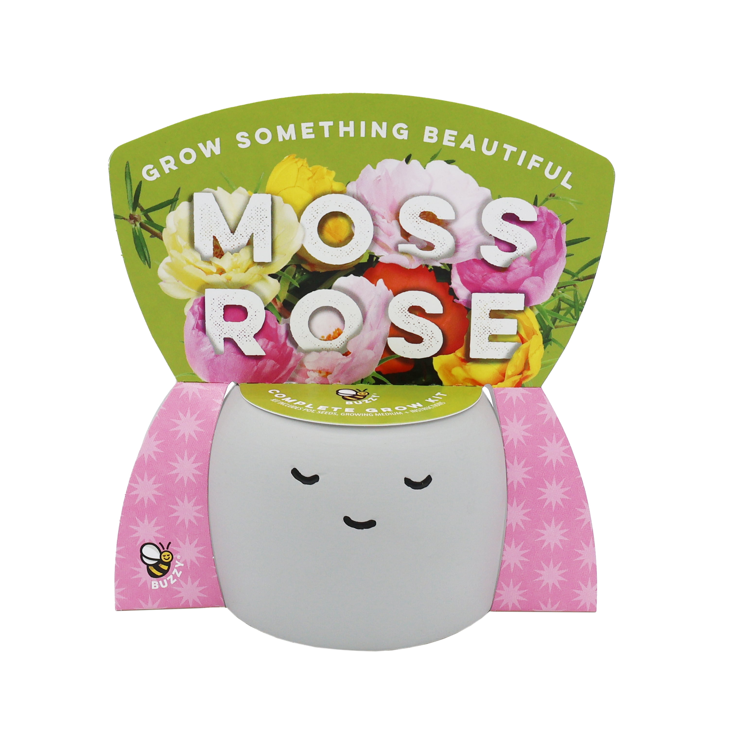 Peaceful Emoji Pot Grow Kit Trio (Set of 3) – Chamomile, Moss Rose & Aloe – Cute Mini Plant Kits for Desks, Dorm Rooms, Windowsills & Gifts