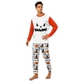 thumbnail image 2 of Halloween Pajamas, Halloween Matching Family Pajamas White Ornament Pumpkin Print Long Sleeve Two Piece Pj Set Festive Sleepwear Nightwear Loungewear Holiday Photos, 2 of 5