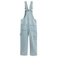 thumbnail image 2 of KIDSCOOL SPACE Kids' Denim Bib Overalls,Little Big Kids 3 Buttons Both Sides Jean Dungarees Pants,Light Blue,7-8 Years, 2 of 7