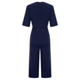 thumbnail image 5 of GILIGEGE Women's Casual Jumpsuits 2025 Summer Trendy Wrap V Neck Short Sleeve Wide Leg Pants Elegant Loose Rompers Outfits with Pockets Overalls for Women Women's Summer with Pocket Shoulder Strap Ad, 5 of 5