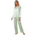 thumbnail image 4 of Conjunto de pijama Schbbbta para niñas, satén, seda, verde, 7-8 años, 4 of 7