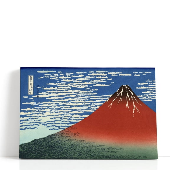 Fine Wind, Clear Morning (Red Fuji) 1830-32 - Wrapped Canvas Print Wall Art | 18" W x 12" H