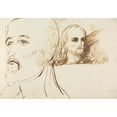 thumbnail image 2 of Benjamin Robert Haydon 24x18 Black Ornate Framed Double Matted Museum Art Print Titled: Studies of the Face of Jesus, 2 of 5