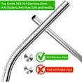 thumbnail image 5 of Sinvic Jumbo Smoothie Straws Stainless Steel, Set of 5 Metal Milkshake Straws 0.4" Wide 10.5" Long Straws, Long Lasting & Food Grade, Metal Straws Reusable for Smoothie, Milkshake, Beverage, 5 of 7