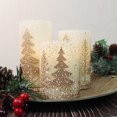 thumbnail image 2 of Hometrends Gold Winter Scene LED Pillar Candle Set with Remote Control, 2 of 6