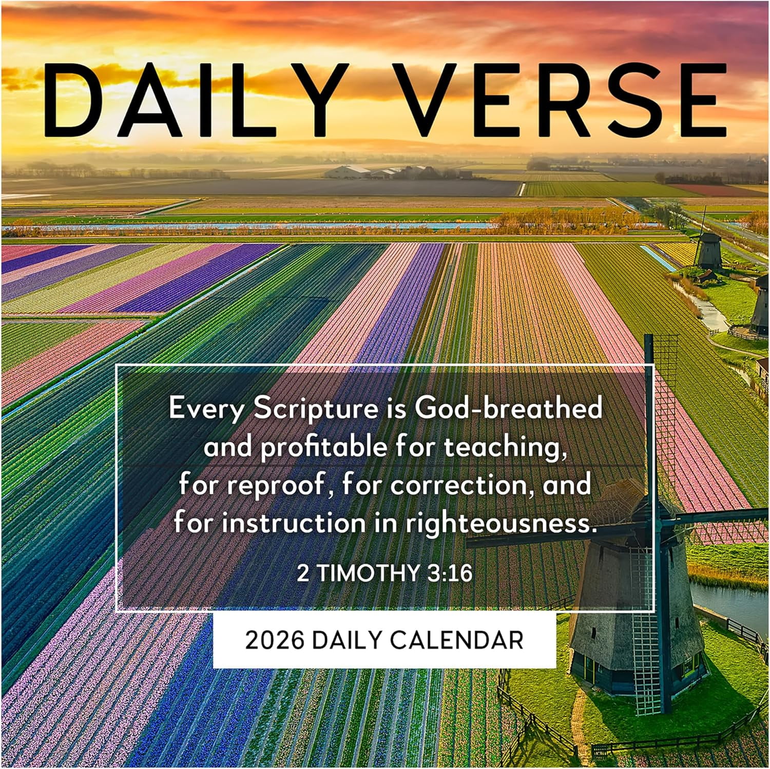 2026 Daily Verse Daily Desktop Calendar - Home and Office Organization - Small Desk Calendar 2026 with Full-Color Tear-Off Pages and Standing Cardboard Easel - 5.25in x 5.25in