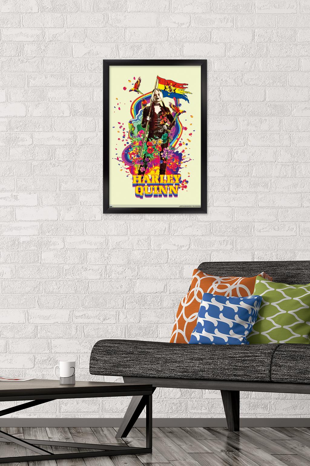 DC Comics Movie The Suicide Squad - Harley Quinn Wall Poster, 14.725" x 22.375", Framed