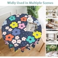 thumbnail image 5 of Groovy Daisy Dots 60 Inch Round Tablecloth,Retro Hippie Floral Table Cloth Waterproof Stain and Wrinkle Resistant Circle Table Cover for Kitchen Dining Picnic Camping Indoor Outdoor Decor, 5 of 6