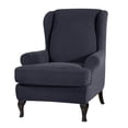 thumbnail image 3 of Wing Back Arm Chair Cover 2-Piece Wingback Sofa Slipcover Sofa Slipcover Deep Grey, 3 of 9
