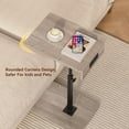 thumbnail image 5 of C Shaped End Table with Charging Station, Adjustable Height C Table End Table, 360°Swivel TV Tray Table for Small Spaces, Rounded Corners Couch Table, Side Tables Living Room for Sofa,Chair,Snack,Bed, 5 of 18