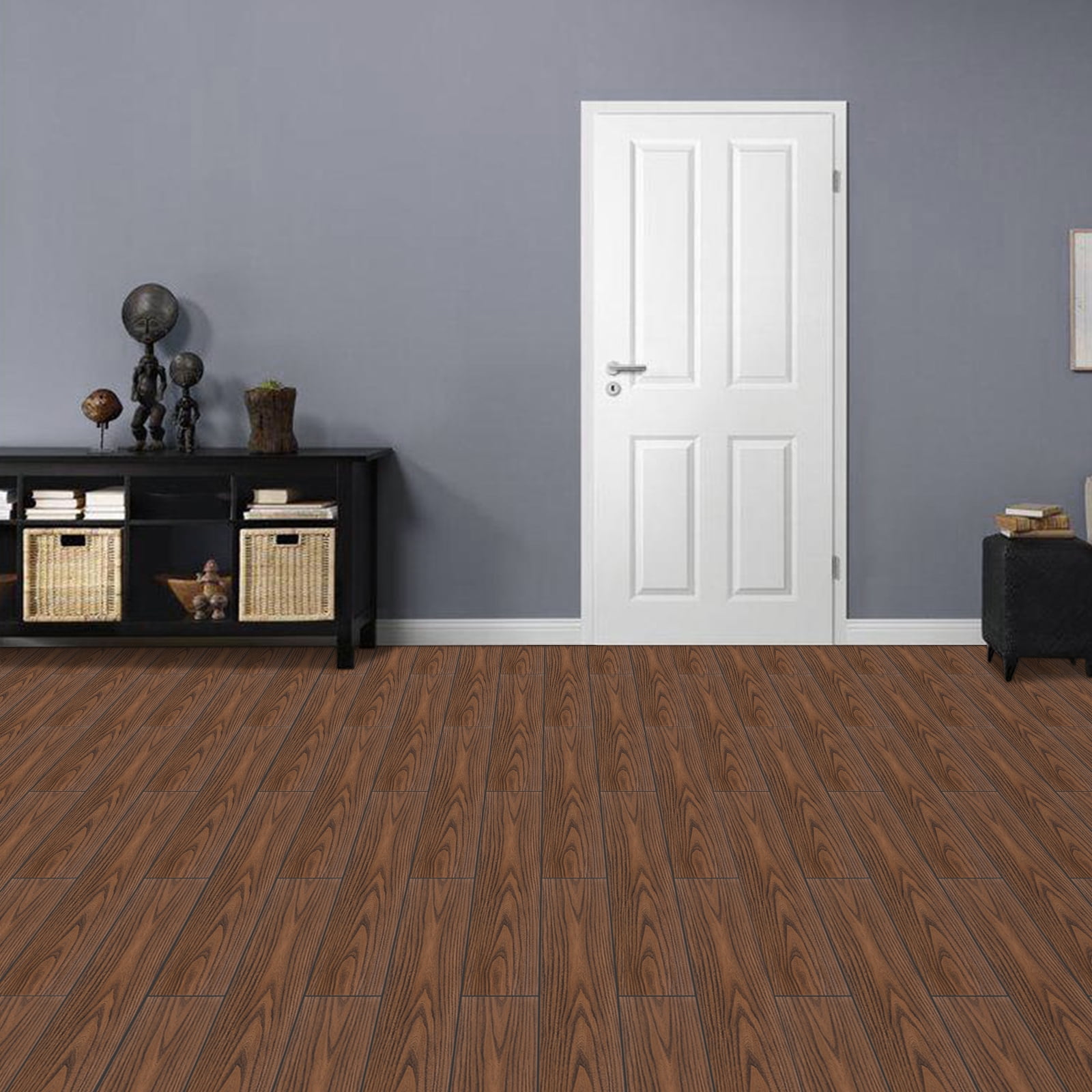 Abyssaly 35" x 6" 10 Pcs Peel and Stick Flooring Tile Natural Red Wood Grain Look Vinyl Plank Flooring Waterproof and Self Adhesive for Bathroom Kitchen Living Room Bedroom DIY