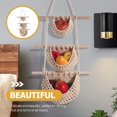 thumbnail image 2 of Home Decor Hanging Fruit Basket, 3 Tier Over the Door Organizer, Handmade Woven Cotton Rope Wall Hanging Baskets for Organizing, Wall Basket Decor, Storage Baskets for Kitchen Fruit Basket, 2 of 9