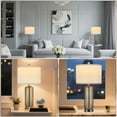 thumbnail image 5 of 27" Modern Glass Table Lamps with USB A+C Ports, Gray Bedside Lamps Desk Lamps for Bedroom, 5 of 8