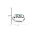 thumbnail image 3 of Gem & Harmony Three Stone Aquamarine Ring 3/5 Carat (Ctw) in Sterling Silver for Women, 3 of 5