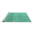 thumbnail image 2 of Ahgly Company Machine Washable Indoor Square Solid Turquoise Blue Modern Area Rugs, 3' Square, 2 of 4