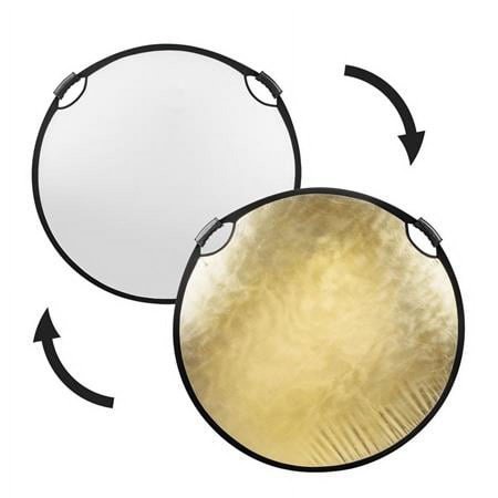 UPC: 0192223077355 | Circular Collapsible Reflector with Handles (42   Wave Gold/White)