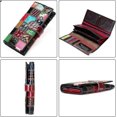 thumbnail image 4 of Women Multicolor Wallets Genuine Leather Card Holder Organizer Purses Model Stitching Bag Wallet With Flap Phone Clutch Large Long Purse, 4 of 4
