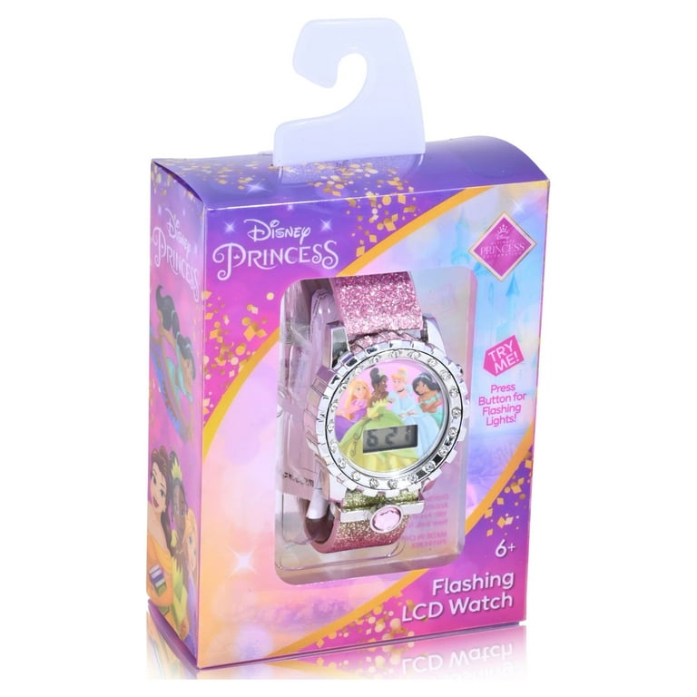 インテリア時計 Disneyprincess Disney Princess Flashing Unisex Child LCD Watch with Pink