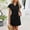 Black, variant on Caywon Women's Casual Fashion Solid Color Button Front Tie-Waist Lapel Short Sleeve Nightgown Classic Stylish Sleep Dress for Home Daily Use