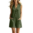 thumbnail image 2 of pstuiky Cotton Jumpsuit Shorts for Women Casual Solid Color Sleeveless Overalls Breathable Summer Jumpsuit Shorts Fashion Beach Vacation One Piece Jumpsuits with Pockets, 2 of 8